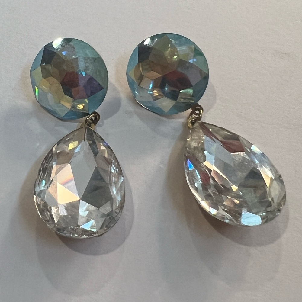 Wendy Gell VTGE Iridescent Crytsal Earrings